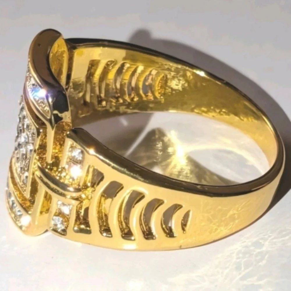 3ct round Cut Moissanite 14k Yellow Gold Plated Mens Royal Style Ring Sz 11